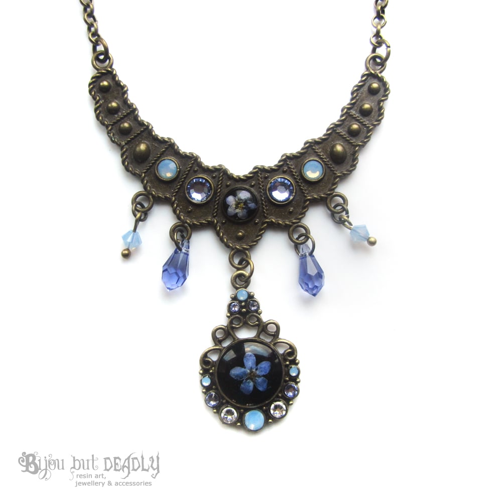 Forget-me-not Crystal Drop Necklace