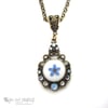 Forget-me-not Single Pressed Flower Cameo Pendant