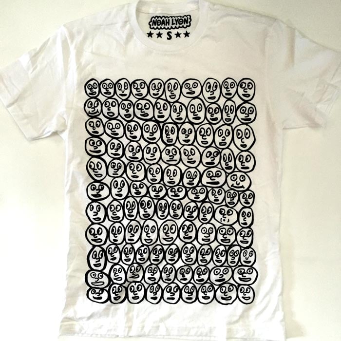 Image of Faces t-shirt (white tee)