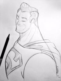 Superman bust sketch.