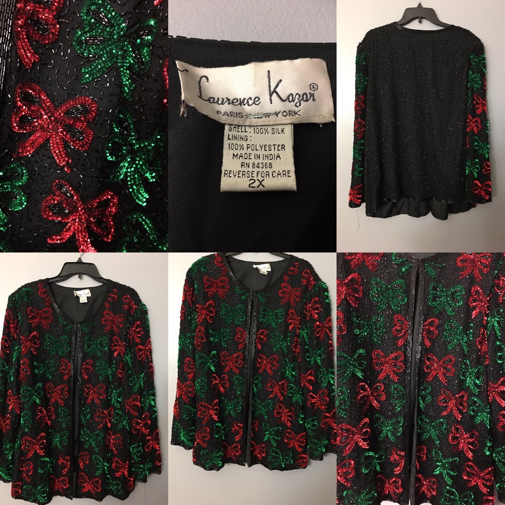 Image of Red and Green Bow Blazer