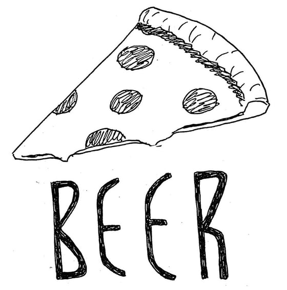 Image of Pizza Beer Tee Shirt