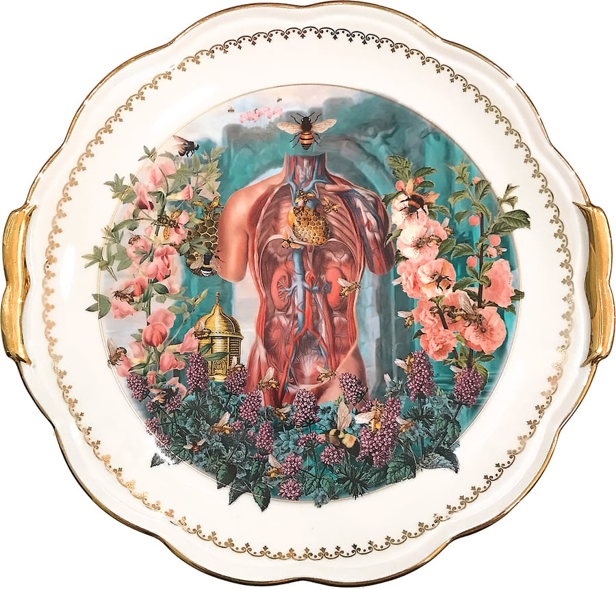 Image of Ode to the Human Body - Porcelain tray - #0000 - Vintage French porcelain