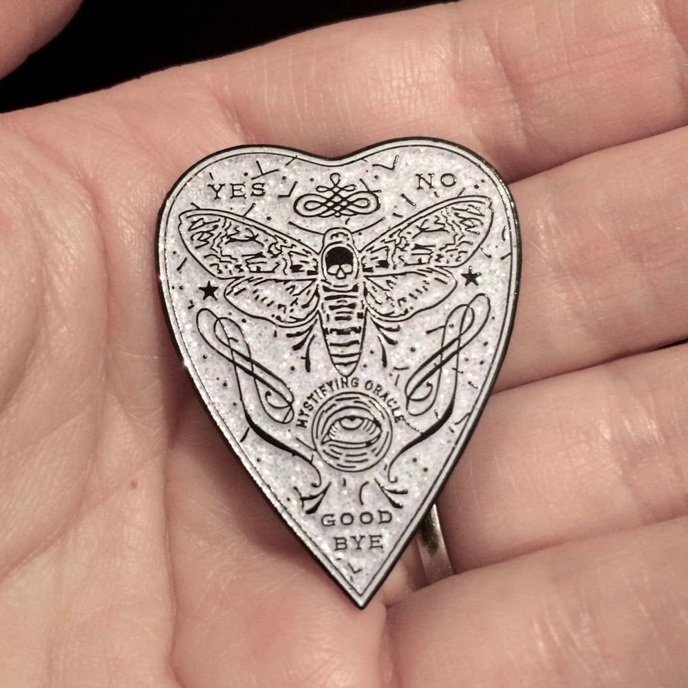 Image of Mystifying Oracle Planchette Enamel Pin ~ BACK IN STOCK