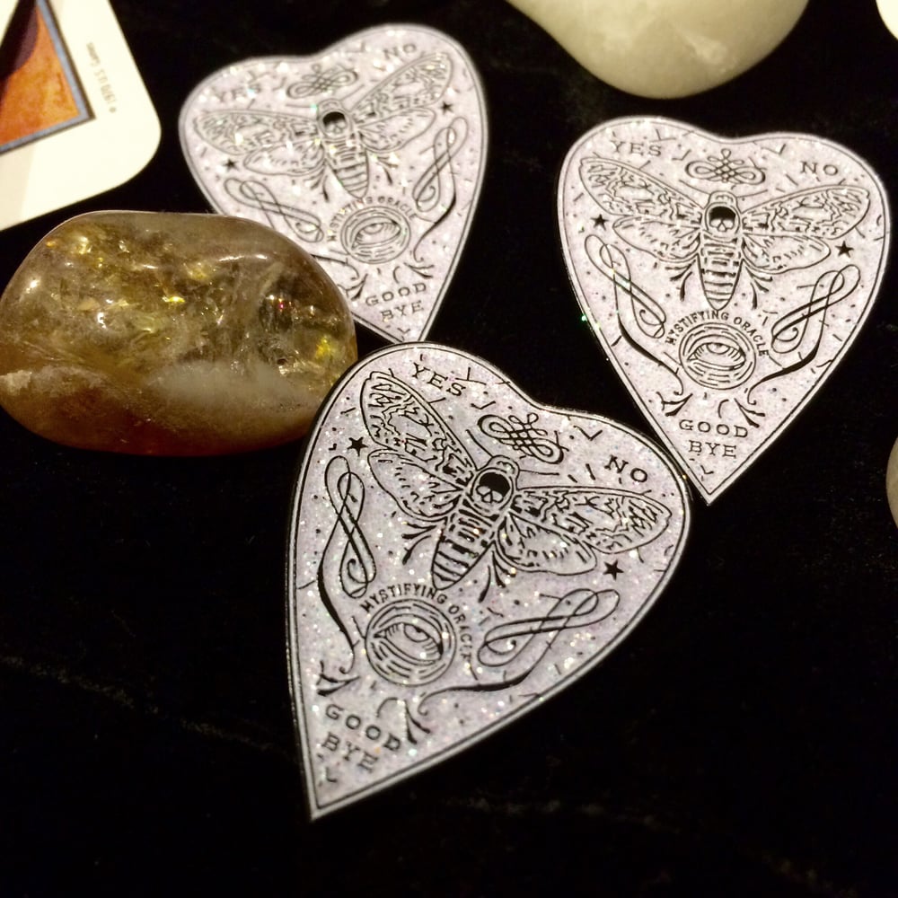 Image of Mystifying Oracle Planchette Enamel Pin ~ BACK IN STOCK