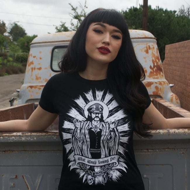 What would Lemmy Do Women T-Shirt by Seven13 Productions Motorhead Tribute WWLD 