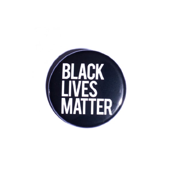 Black Lives Matter symbol c 1.5" button pin back B.L.M.