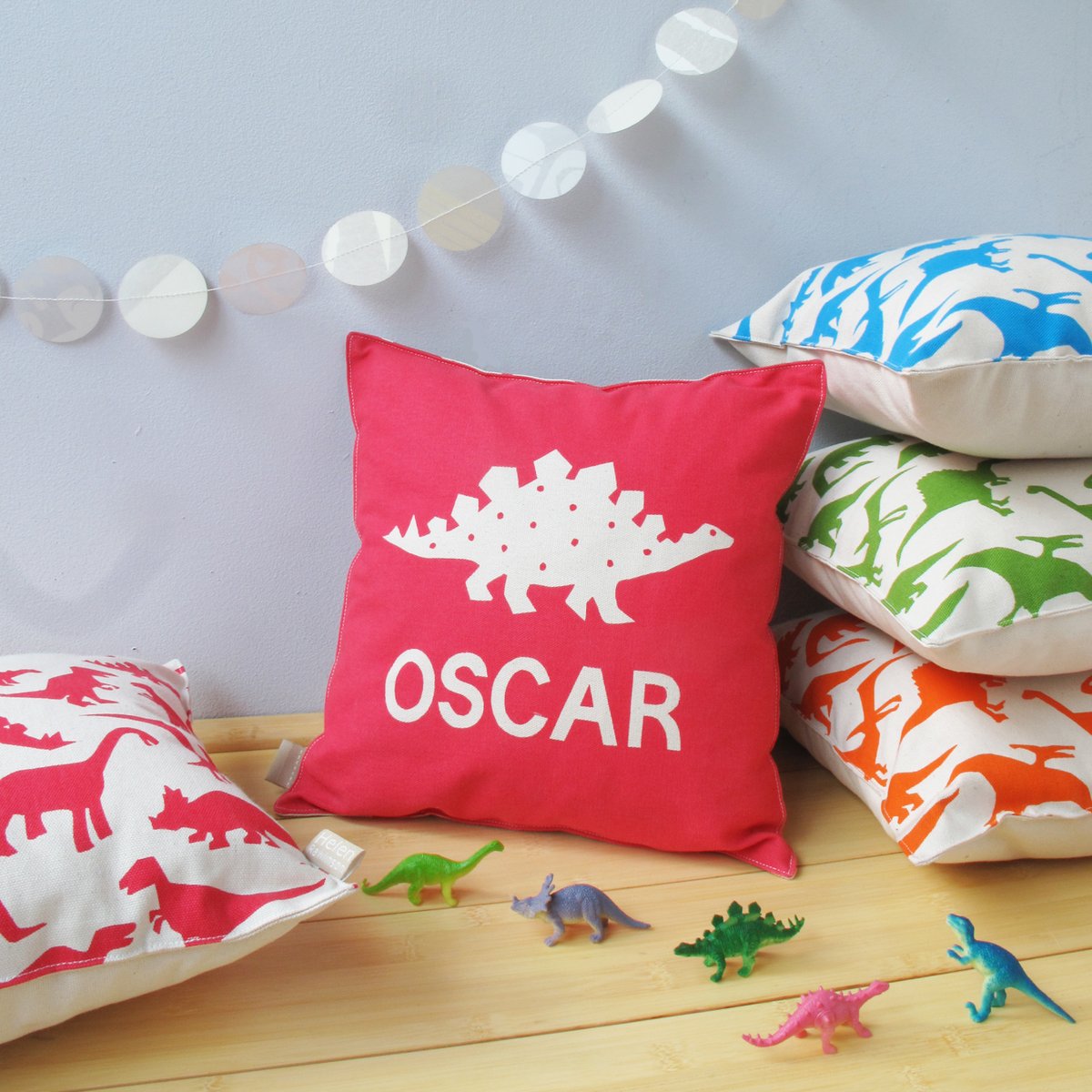 pink dinosaur cushion