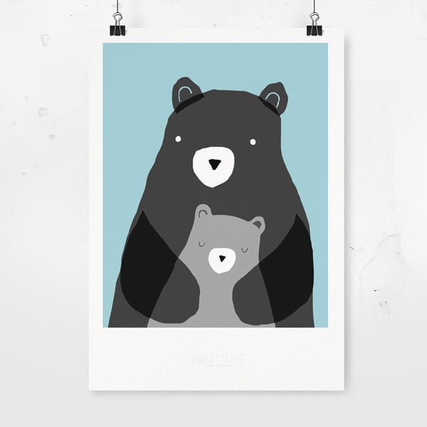 Image of ART PRINT - BEARS / Affordable Art Prints / Archival Quality / Kids' room decoration