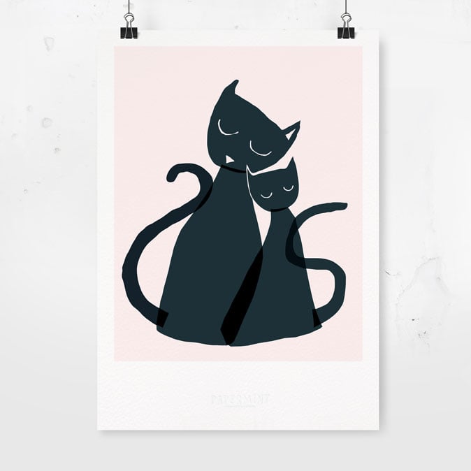 Image of Art Print - Cats / Affordable Art Prints / Archival Quality / Kids' room decoration