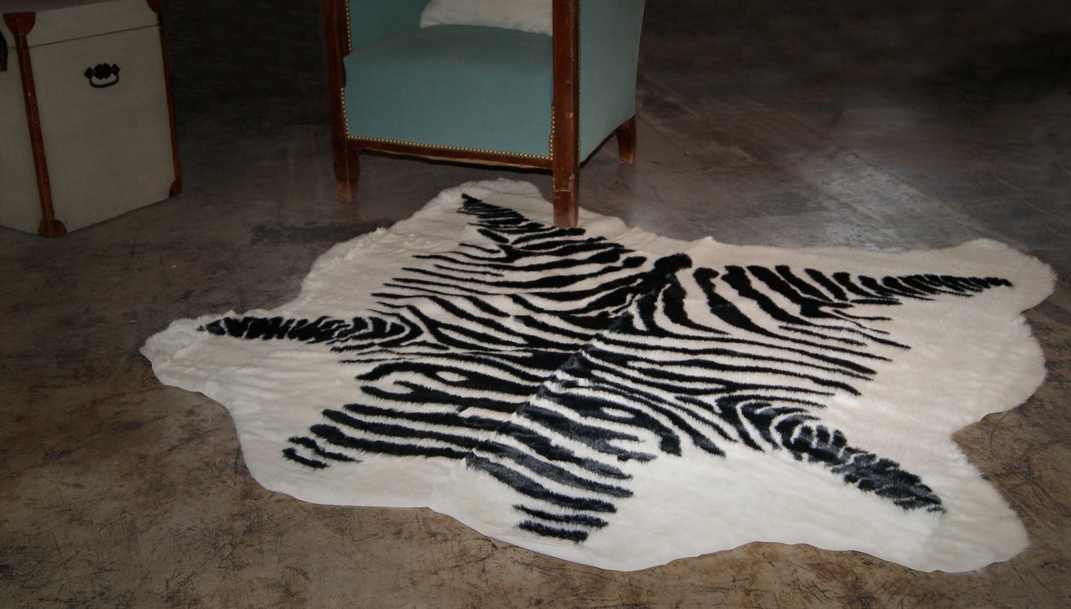 Image of El Paso Denton Zebra Black White Faux Hide