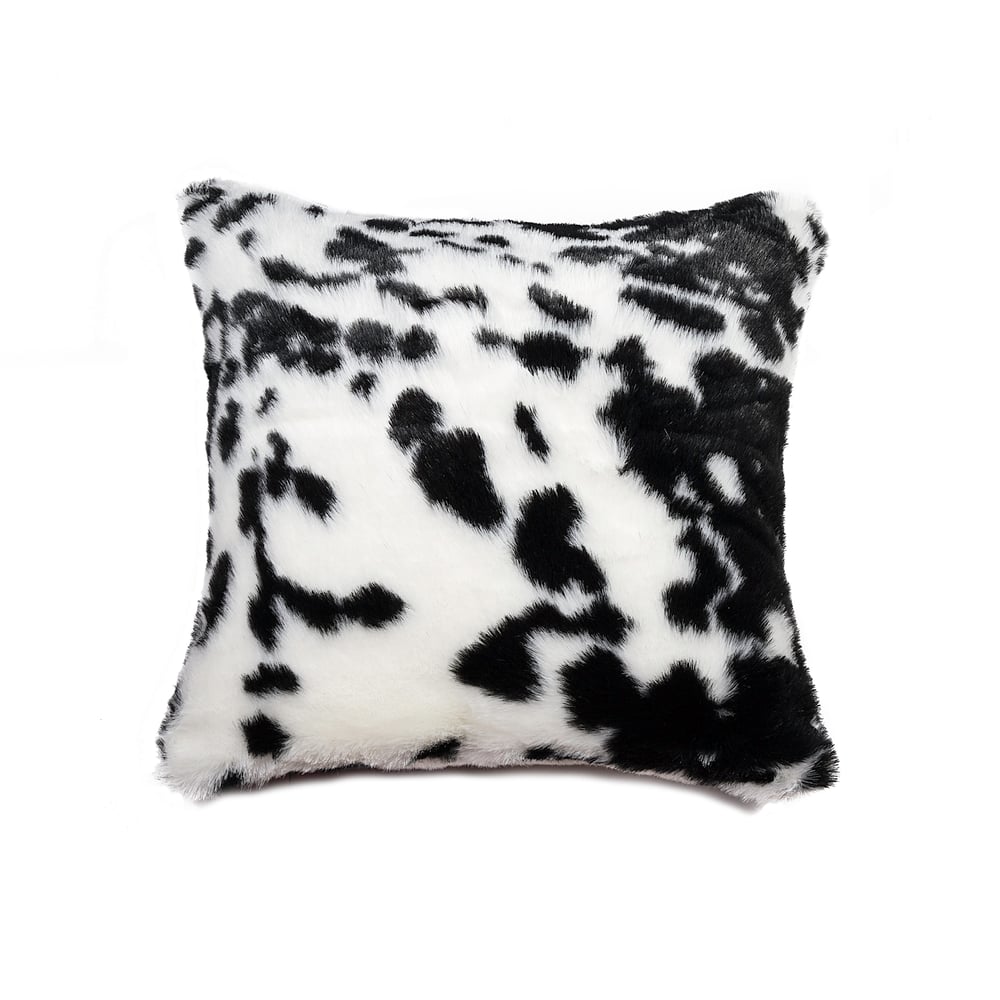 Luxefauxfur Jolly Black White Faux Cowhide Pillow