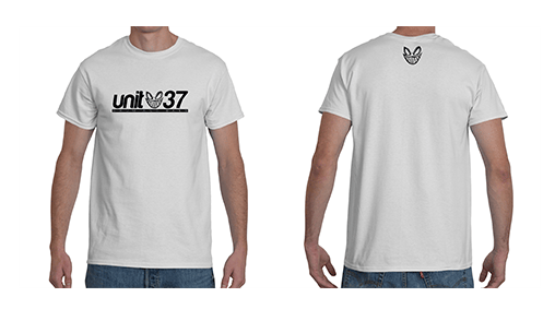 Image of Unit 37 Drum and Bass T-shirt - Chest - White