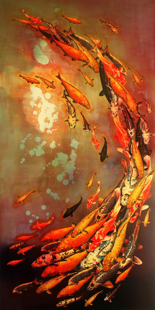 Image of Lily Greenwood Giclée Print - Koi on Violet - 8"x 16" (Open Edition)