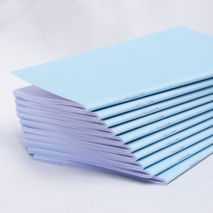 Image of 10 pack, Light Blue A6 Notebooks