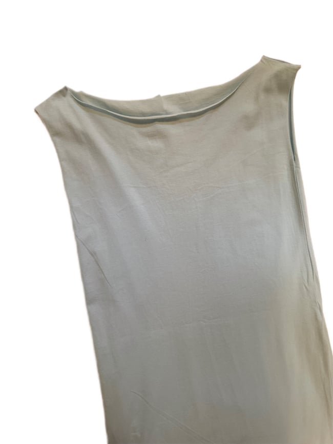 sky blue XLarge deadstock cotton early 2000's raw edge Kate Moss tank dress