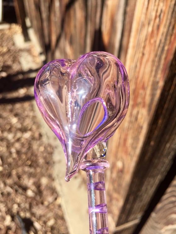 Image of Pink Sapphire x Pink Slyme Heart Bubblewand 