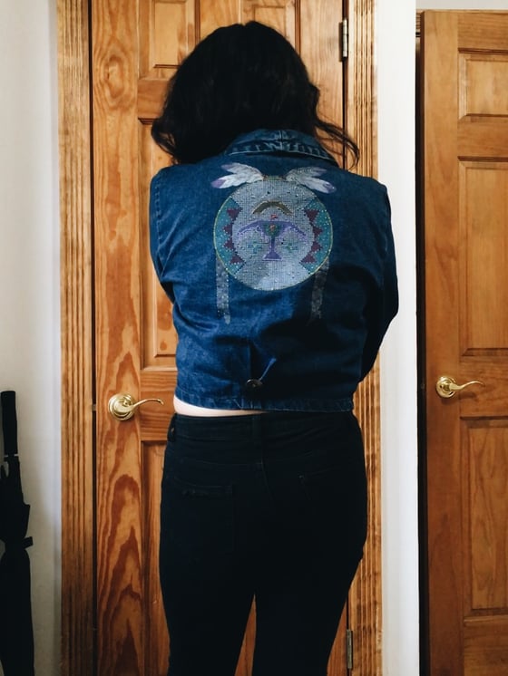 Image of Southwestern Hand Painted Denim Jacket