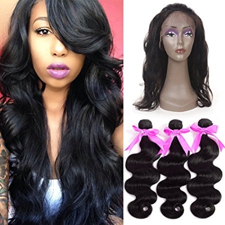 Image of 360 lace frontal with 3 bundles