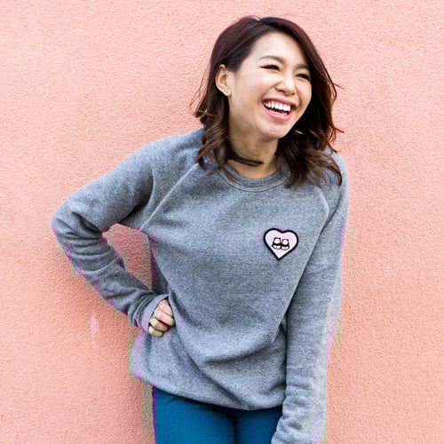 Image of "Panda Bums" Patch Sweater (Heather Grey)