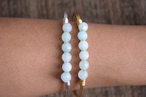 Image of Powder Blue Agate Clasp Bangle