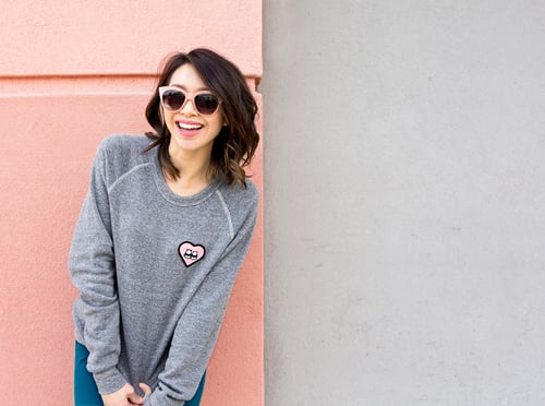 Image of "Panda Bums" Patch Sweater (Heather Grey)