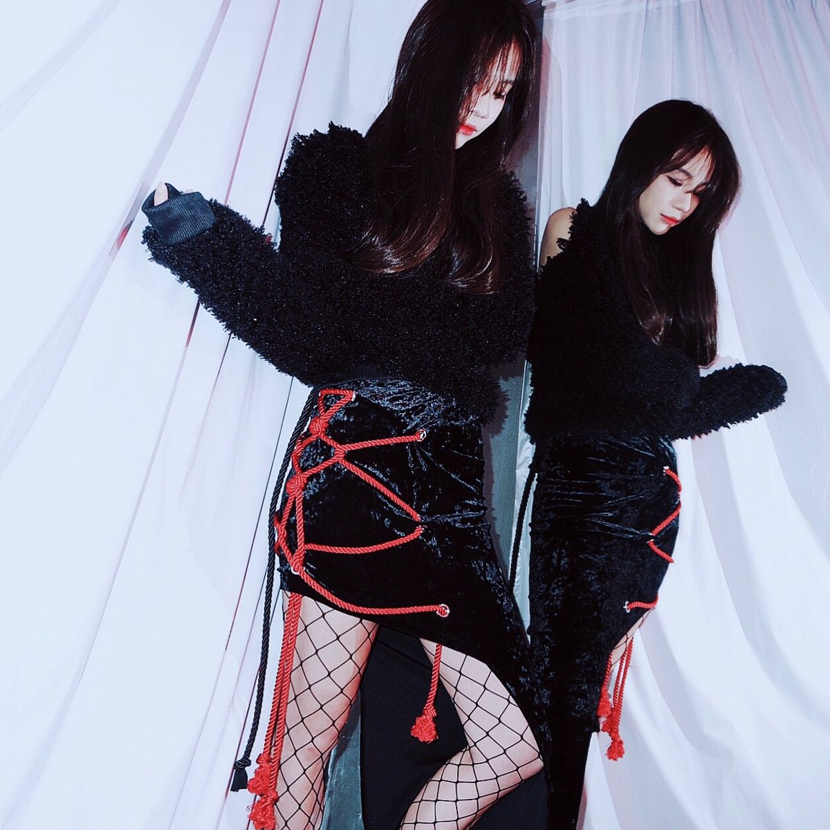 Image of DVMVGE TOKYO X' Black Shibari 2way Cut-out Sweater
