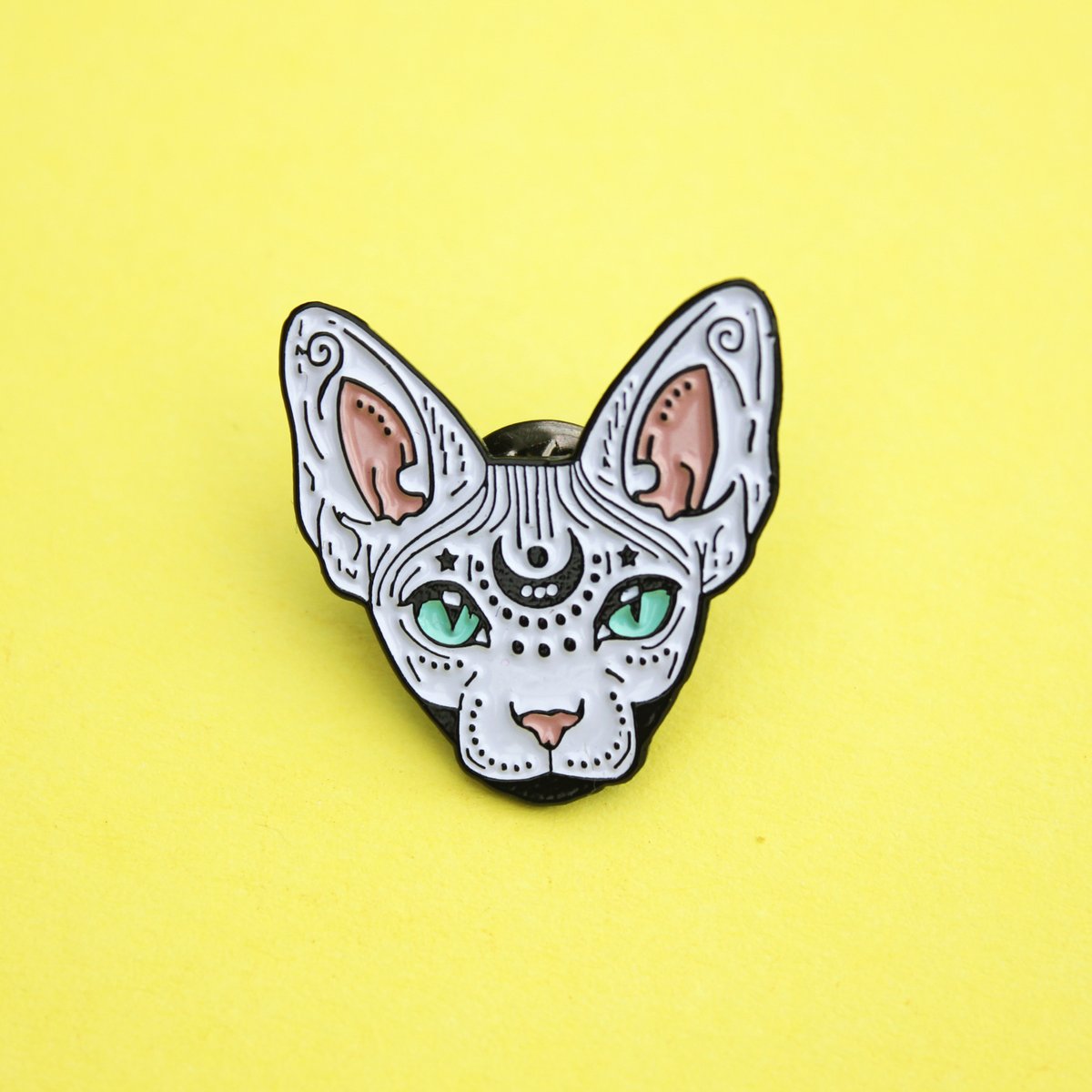 Image of Mystical Sphynx cat enamel pin, cat pin - badge - lapel pin