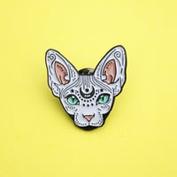 Image 1 of Mystical Sphynx cat enamel pin, cat pin - badge - lapel pin