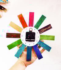 Image 2 of WheelBurn Skateboard Clock - 10.5" Dia. Wall Clock by Deckstool. 