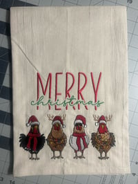 Image 2 of Chicken Christmas Tea Towel