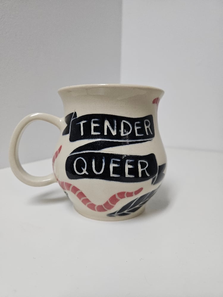 "tender queer" worm mug (8) *discounted*