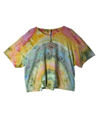 Image 2 of XL Crop Tee in Summer Sunrise Ice Dye