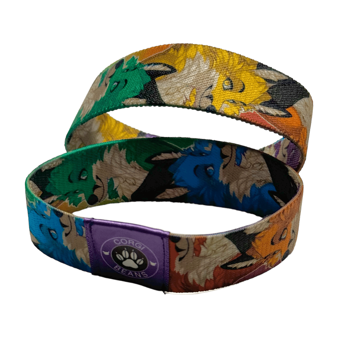 Rainbow foxes Wristband | CorgiBeans