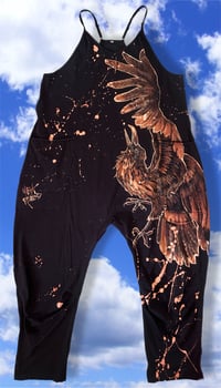 Image 1 of “FLY AWAY” BLEACH PAINTED BAGGY ROMPER MEDIUM