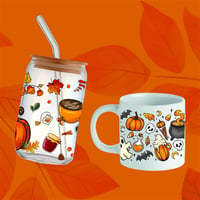 Image 1 of 🍁 HELLO FALL 🍁 Verre A Paille Et Tasse D'automne