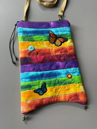 Image 4 of Summer Butterfly Canvas Zippertop Pocket