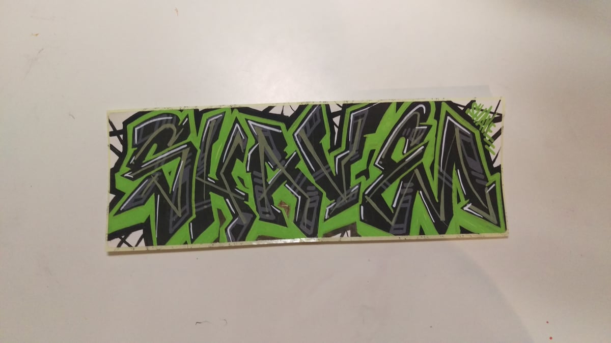 Image of Original Graffiti Sticker "SHAVE" green