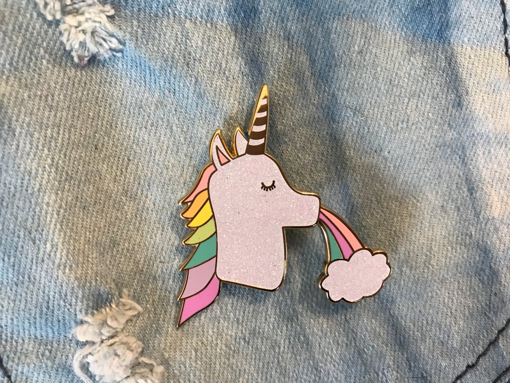 Image of Unicorn V. 2 Glitter Enamel Pin