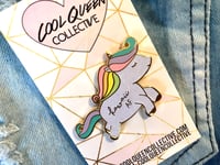 Image 2 of Kawaii AF Glitter Unicorn Enamel Pin