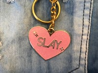 Image 2 of Slay Heart Glitter Bag Charm/Keychain