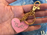 Image 4 of Slay Heart Glitter Bag Charm/Keychain