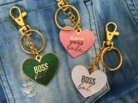 Image 2 of Boss Babe Heart Bag Charm