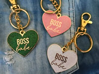 Image 3 of Boss Babe Heart Bag Charm