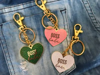 Image 1 of Boss Babe Heart Bag Charm