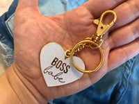 Image 5 of Boss Babe Heart Bag Charm
