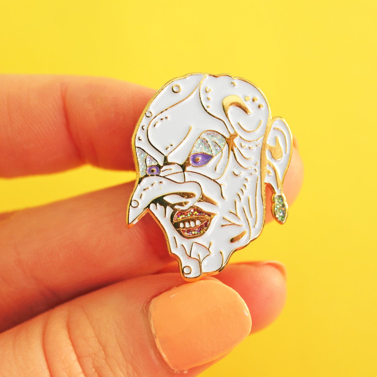 Image of 'Grand High Bitch' witchy enamel pin - spooky - witches - glitter pin - lapel pin badge