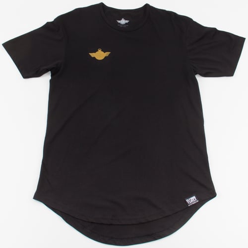 Image of "Stamp of Approval" EXTENDED Tee (Black/Gold)