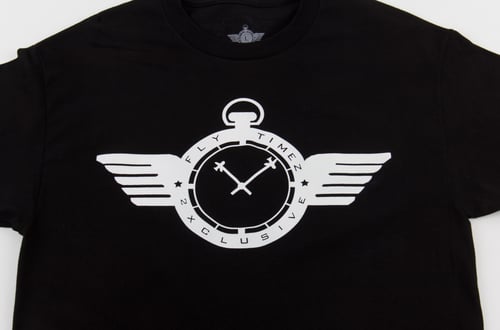 Image of MENS FlyTimez "Official" Logo Tee (Black/White)