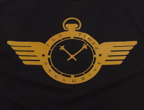 Image of MENS FlyTimez "Official" Logo Tee (Black/Gold)